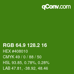 カラーコード: RGB 64.9 128.2 16 | qconv.com