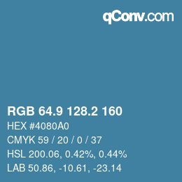 Color code: RGB 64.9 128.2 160 | qconv.com