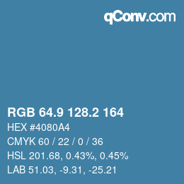 Color code: RGB 64.9 128.2 164 | qconv.com