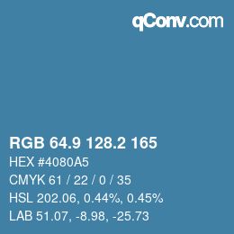 Código de color: RGB 64.9 128.2 165 | qconv.com