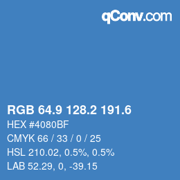 カラーコード: RGB 64.9 128.2 191.6 | qconv.com
