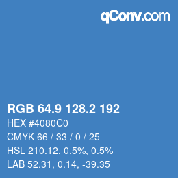カラーコード: RGB 64.9 128.2 192 | qconv.com