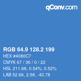 Color code: RGB 64.9 128.2 199 | qconv.com