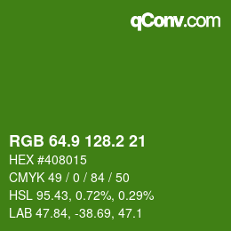 カラーコード: RGB 64.9 128.2 21 | qconv.com