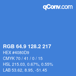 Color code: RGB 64.9 128.2 217 | qconv.com