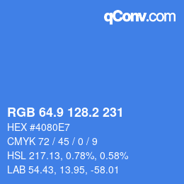 Color code: RGB 64.9 128.2 231 | qconv.com