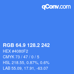 Color code: RGB 64.9 128.2 242 | qconv.com