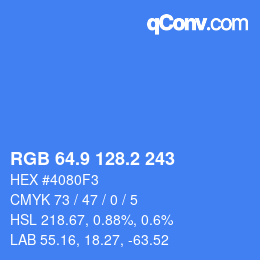 Color code: RGB 64.9 128.2 243 | qconv.com