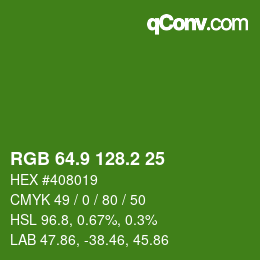 カラーコード: RGB 64.9 128.2 25 | qconv.com