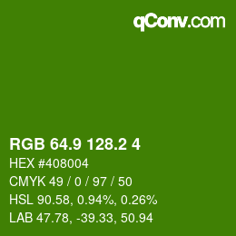 カラーコード: RGB 64.9 128.2 4 | qconv.com