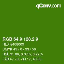カラーコード: RGB 64.9 128.2 9 | qconv.com
