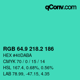 カラーコード: RGB 64.9 218.2 186 | qconv.com