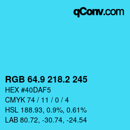 カラーコード: RGB 64.9 218.2 245 | qconv.com