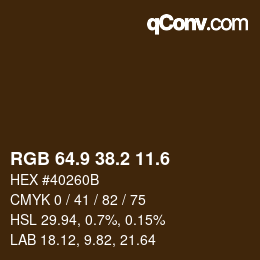 カラーコード: RGB 64.9 38.2 11.6 | qconv.com