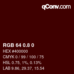 カラーコード: RGB 64 0.8 0 | qconv.com
