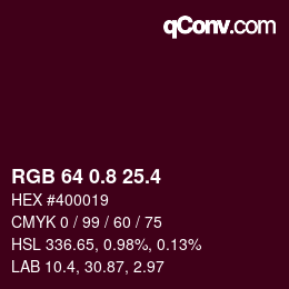 カラーコード: RGB 64 0.8 25.4 | qconv.com