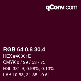 カラーコード: RGB 64 0.8 30.4 | qconv.com