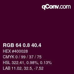 カラーコード: RGB 64 0.8 40.4 | qconv.com