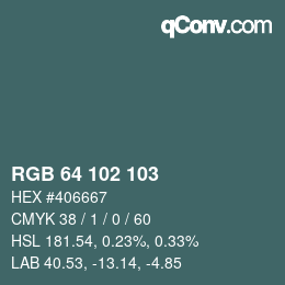 Color code: RGB 64 102 103 | qconv.com