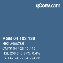 Color code: RGB 64 103 139 | qconv.com