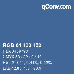 カラーコード: RGB 64 103 152 | qconv.com