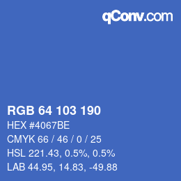 Color code: RGB 64 103 190 | qconv.com