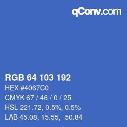 Color code: RGB 64 103 192 | qconv.com
