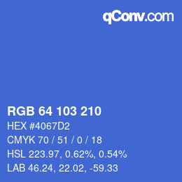 Color code: RGB 64 103 210 | qconv.com