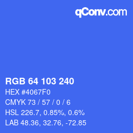 Color code: RGB 64 103 240 | qconv.com