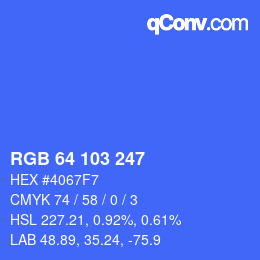Color code: RGB 64 103 247 | qconv.com