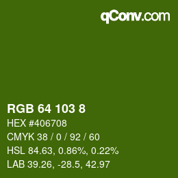Farbcode: RGB 64 103 8 | qconv.com