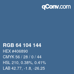 颜色代码: RGB 64 104 144 | qconv.com