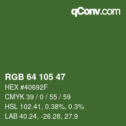 Color code: RGB 64 105 47 | qconv.com