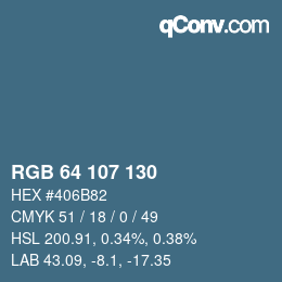Color code: RGB 64 107 130 | qconv.com
