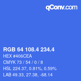 カラーコード: RGB 64 108.4 234.4 | qconv.com