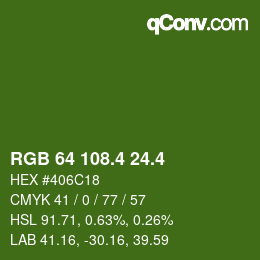 カラーコード: RGB 64 108.4 24.4 | qconv.com