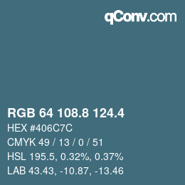カラーコード: RGB 64 108.8 124.4 | qconv.com