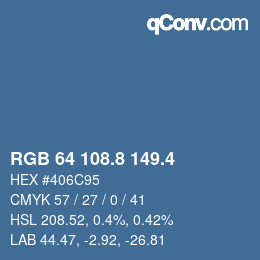 カラーコード: RGB 64 108.8 149.4 | qconv.com