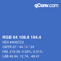 カラーコード: RGB 64 108.8 194.4 | qconv.com