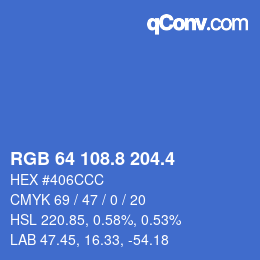 カラーコード: RGB 64 108.8 204.4 | qconv.com