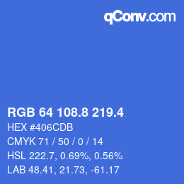 カラーコード: RGB 64 108.8 219.4 | qconv.com