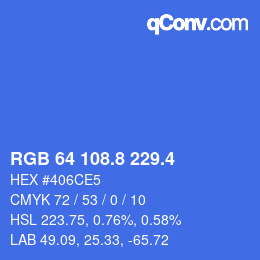 カラーコード: RGB 64 108.8 229.4 | qconv.com
