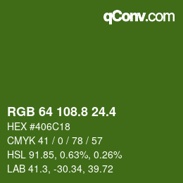 カラーコード: RGB 64 108.8 24.4 | qconv.com