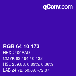 Color code: RGB 64 10 173 | qconv.com