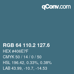 カラーコード: RGB 64 110.2 127.6 | qconv.com
