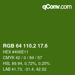 カラーコード: RGB 64 110.2 17.6 | qconv.com
