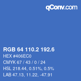 カラーコード: RGB 64 110.2 192.6 | qconv.com