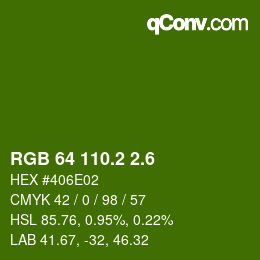 カラーコード: RGB 64 110.2 2.6 | qconv.com