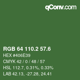 カラーコード: RGB 64 110.2 57.6 | qconv.com
