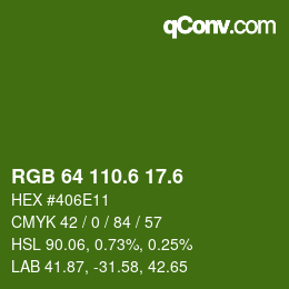 カラーコード: RGB 64 110.6 17.6 | qconv.com